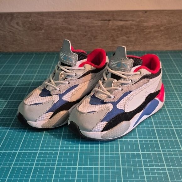 Puma White and Blue Retro-Inspired Sneakers - Picture 1 of 8